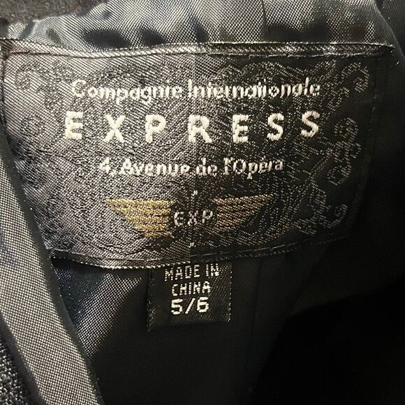 Vtg Express Compagnie Internationale Suede Leather Mini Skirt Black 5/6 Classic - Picture 6 of 7